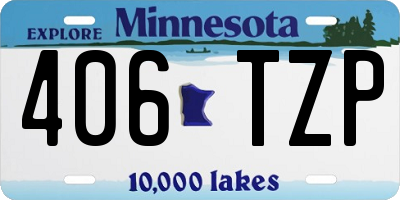 MN license plate 406TZP
