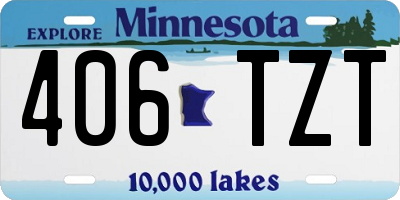 MN license plate 406TZT