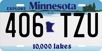 MN license plate 406TZU