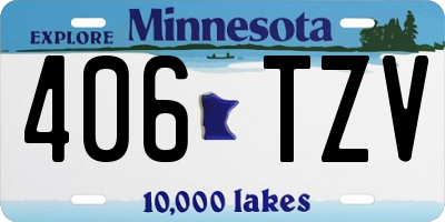 MN license plate 406TZV