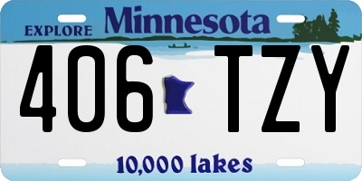 MN license plate 406TZY
