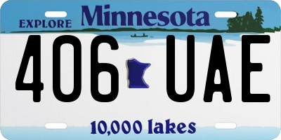 MN license plate 406UAE