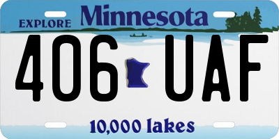 MN license plate 406UAF