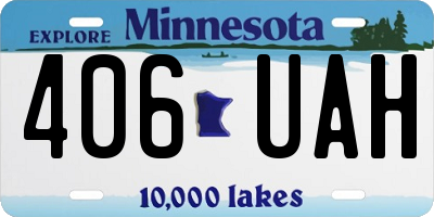 MN license plate 406UAH