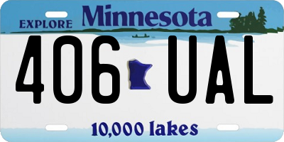 MN license plate 406UAL
