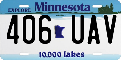 MN license plate 406UAV