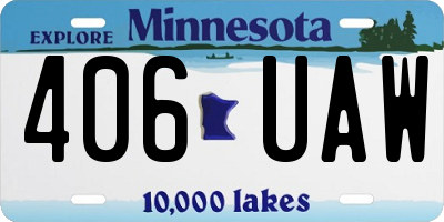MN license plate 406UAW