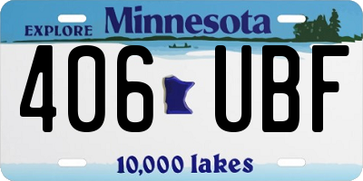 MN license plate 406UBF