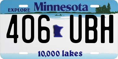 MN license plate 406UBH