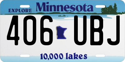 MN license plate 406UBJ