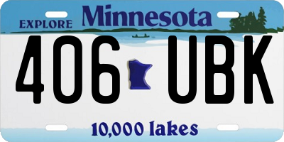 MN license plate 406UBK