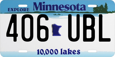 MN license plate 406UBL