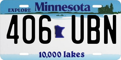 MN license plate 406UBN