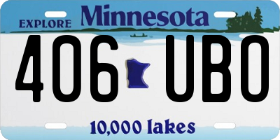 MN license plate 406UBO