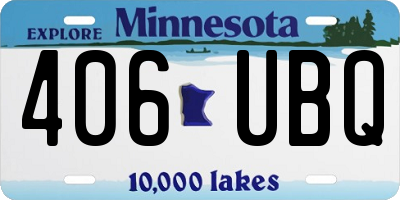 MN license plate 406UBQ