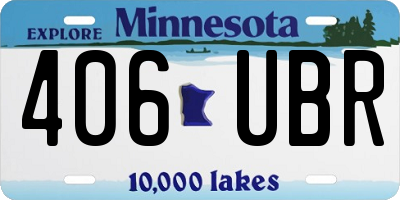 MN license plate 406UBR