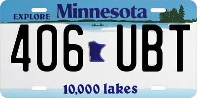 MN license plate 406UBT