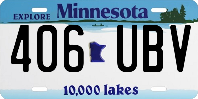 MN license plate 406UBV