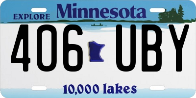 MN license plate 406UBY