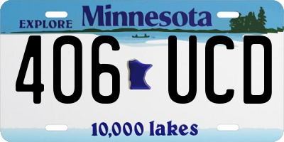 MN license plate 406UCD
