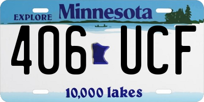 MN license plate 406UCF