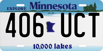 MN license plate 406UCT