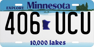 MN license plate 406UCU