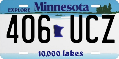 MN license plate 406UCZ