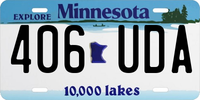 MN license plate 406UDA
