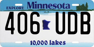 MN license plate 406UDB