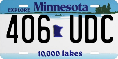 MN license plate 406UDC