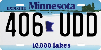 MN license plate 406UDD