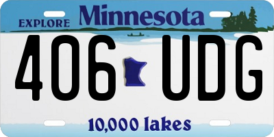 MN license plate 406UDG