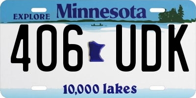 MN license plate 406UDK