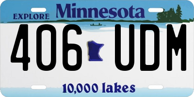 MN license plate 406UDM