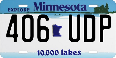 MN license plate 406UDP