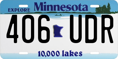 MN license plate 406UDR