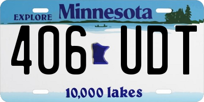 MN license plate 406UDT