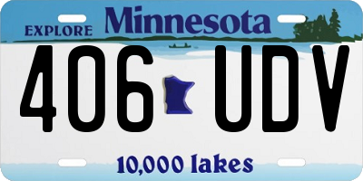 MN license plate 406UDV