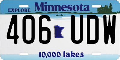 MN license plate 406UDW