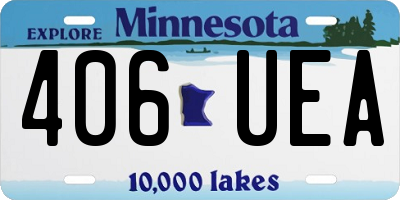 MN license plate 406UEA