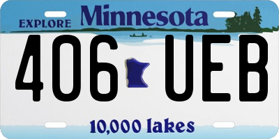 MN license plate 406UEB