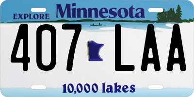 MN license plate 407LAA