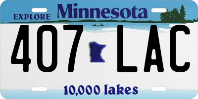 MN license plate 407LAC