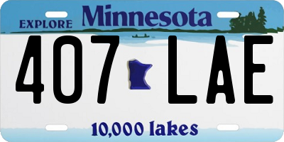 MN license plate 407LAE