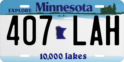 MN license plate 407LAH