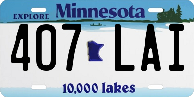 MN license plate 407LAI