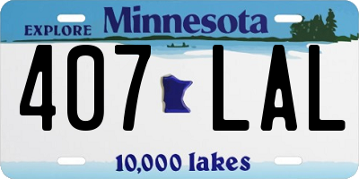 MN license plate 407LAL