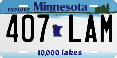 MN license plate 407LAM