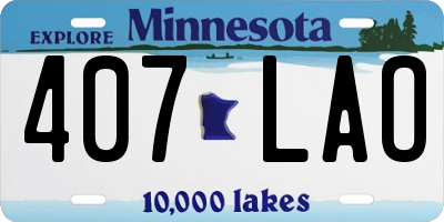 MN license plate 407LAO
